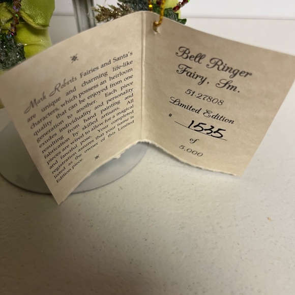 Mark Roberts Bell Ringer Fairy Stand  Limited Edition 1535/5000 COA Christmas - Picture 10 of 12